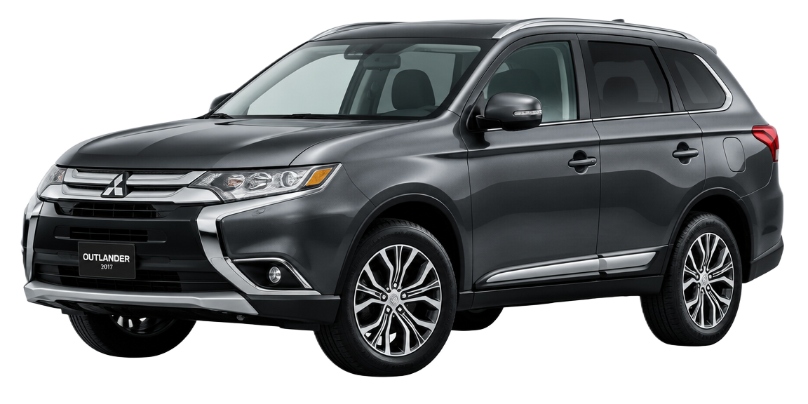 Mørk grå Mitsubishi Outlander 2017