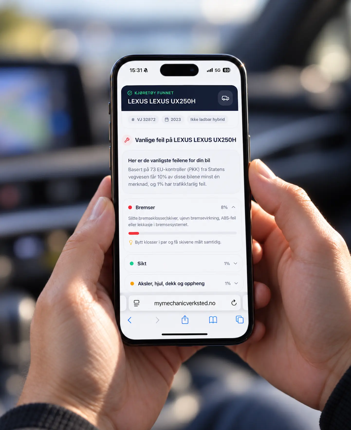 Sjekk vanlige feil på din bil hos MyMechanic Verksted på mobilen